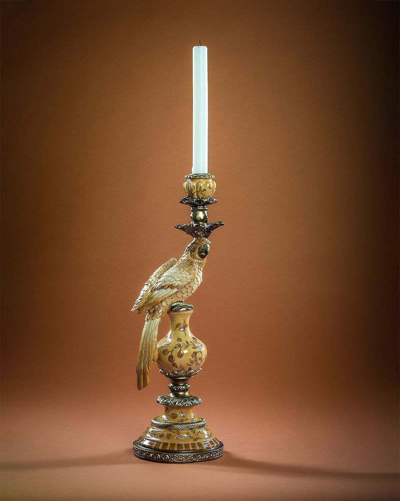 Candlestick Parrot - 40 cm - Yellow