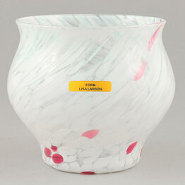 Lisa Larson (Skruf 1980s) Rounded Speckled Glass Candleholder 9 cm (2)