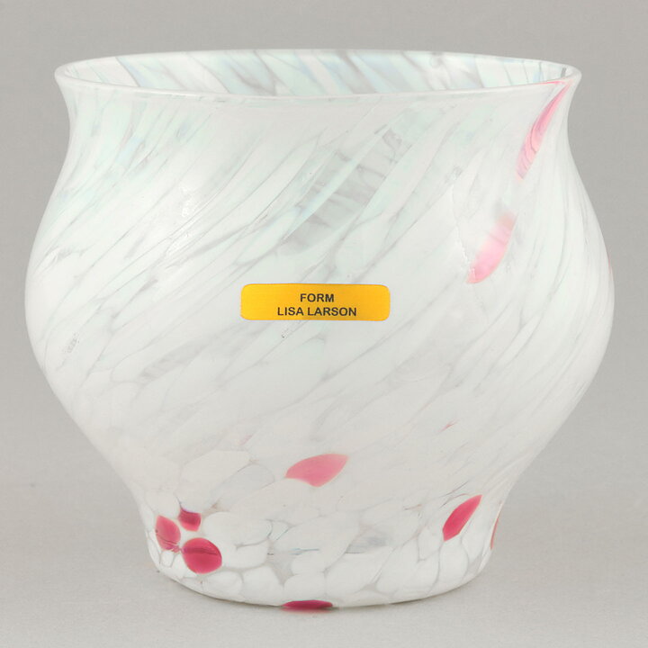 Lisa Larson (Skruf 1980s) Rounded Speckled Glass Candleholder 9 cm (2)