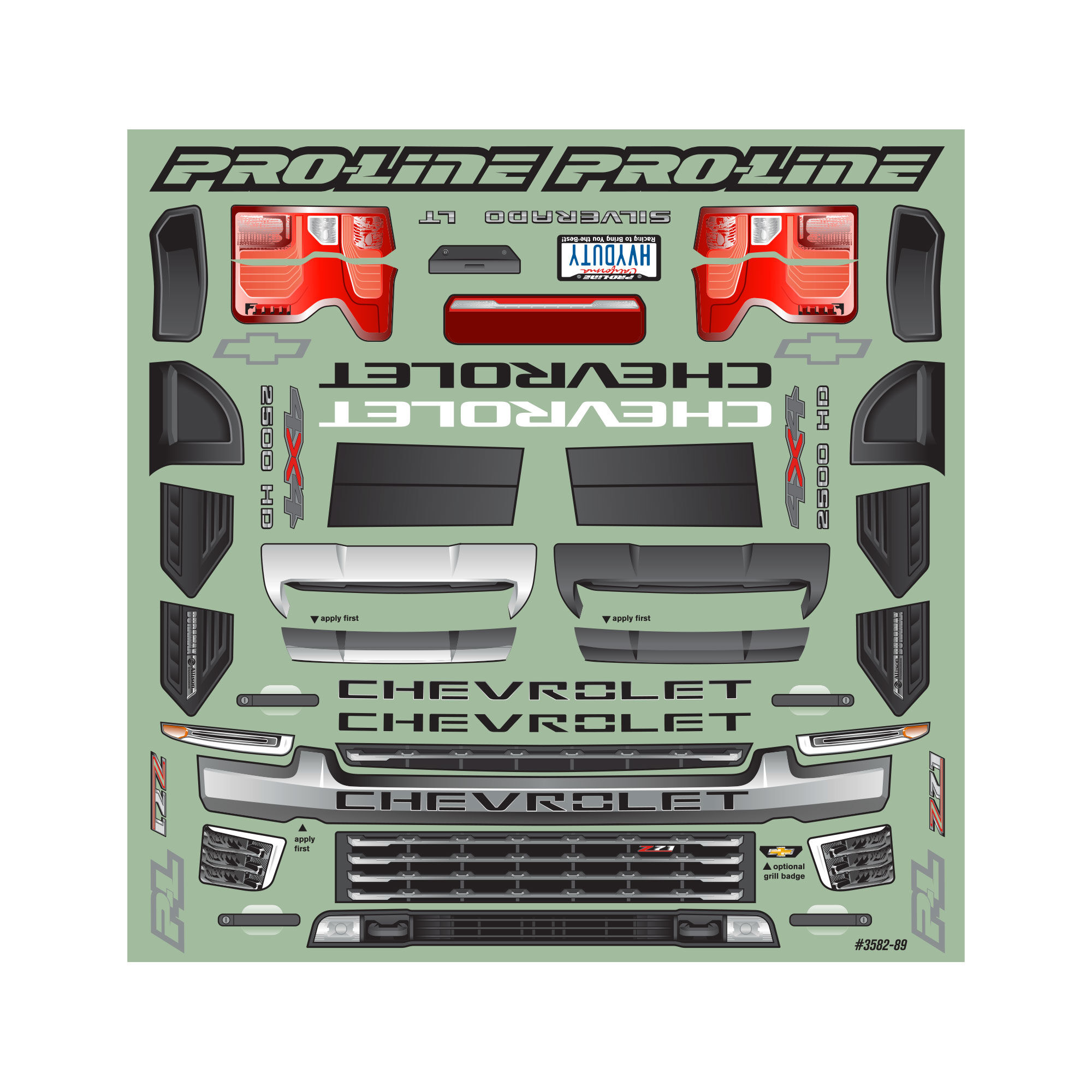 Pro-Line PRO358200 1/8 2021 Chevy Silverado 2500 HD Clear Body: E-REVO 2.0 & MAXX - 15