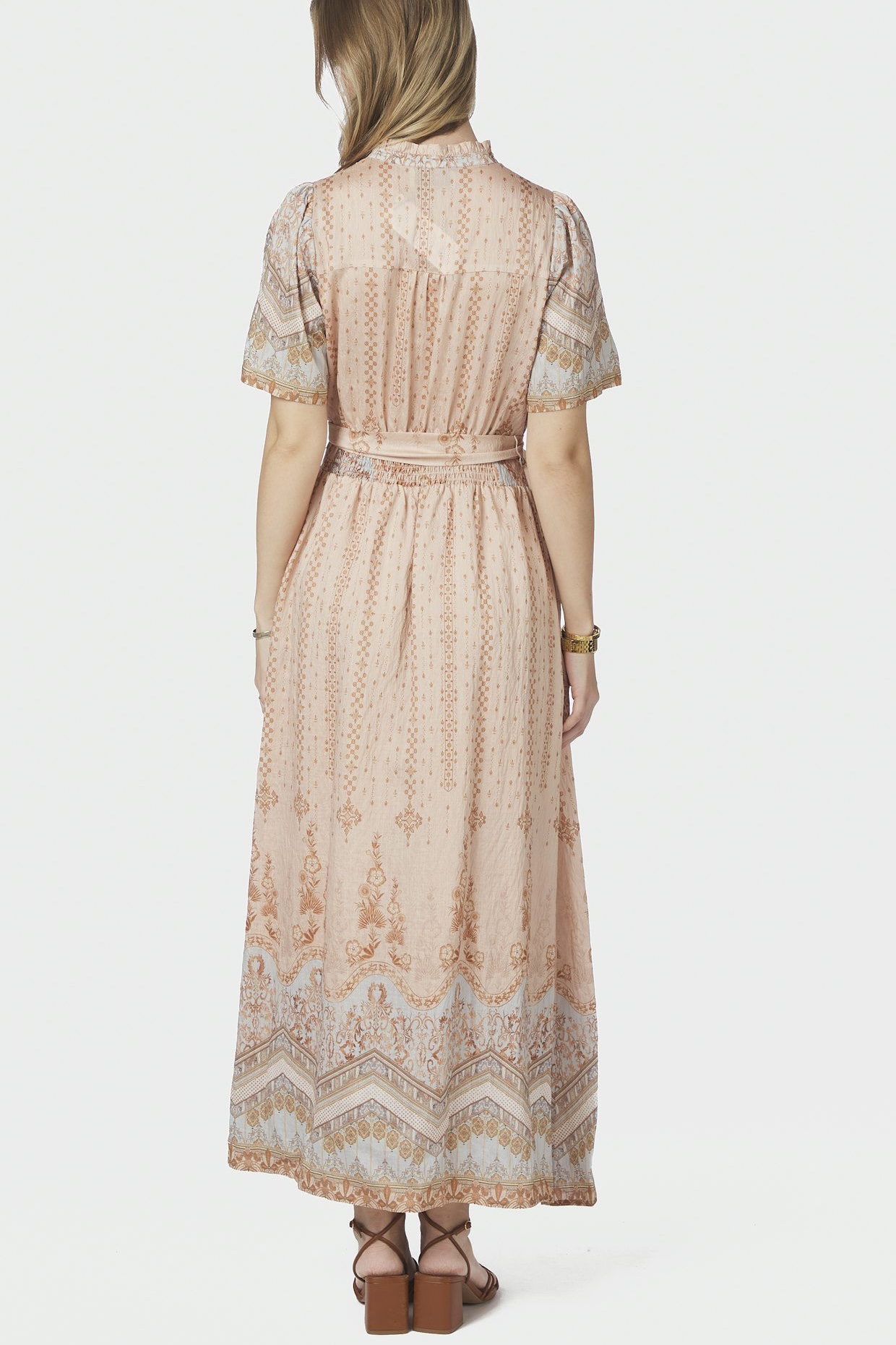 Neo Noir - Moviana Flower Border Dress Flower Peach - 2