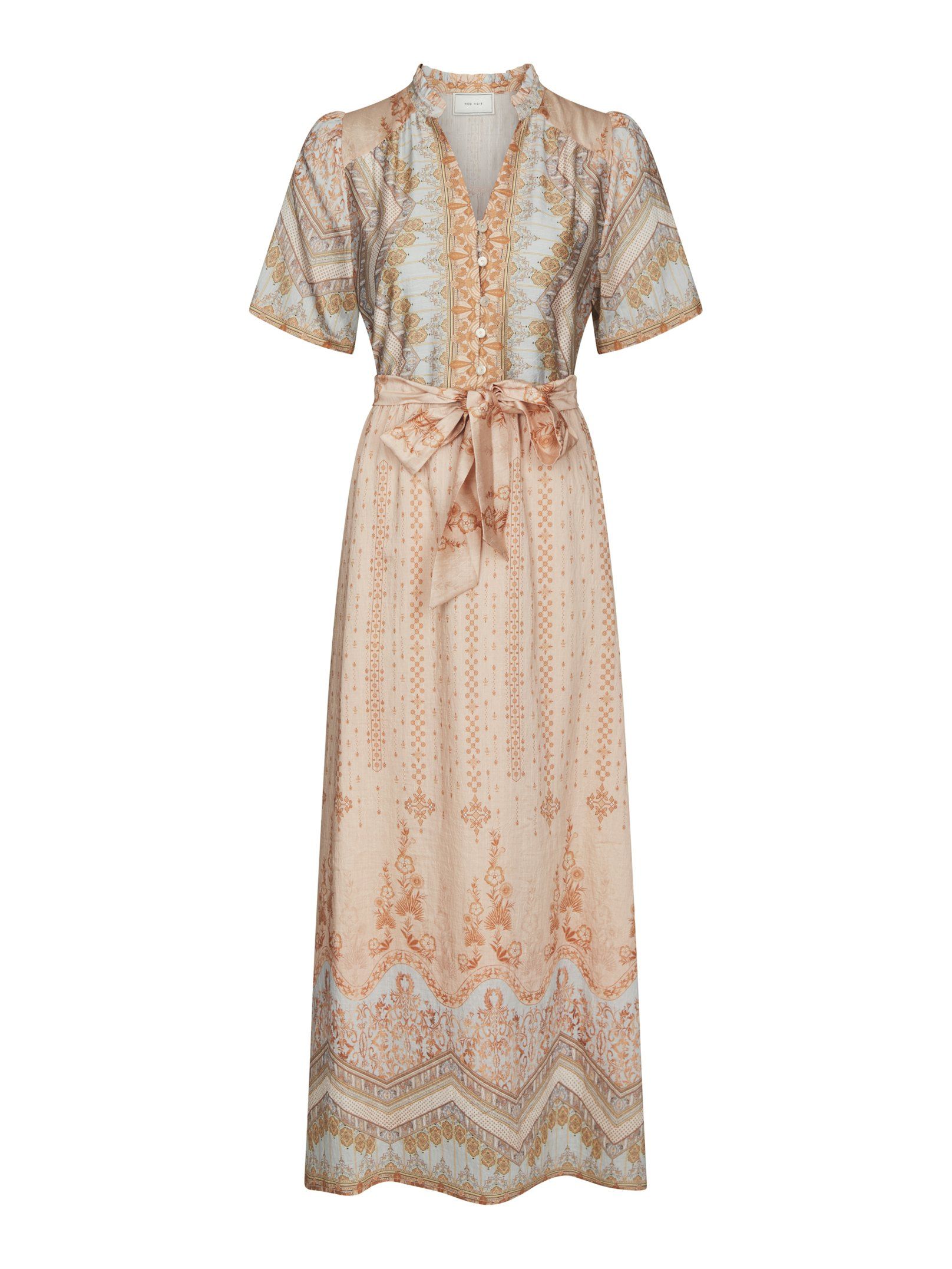 Neo Noir - Moviana Flower Border Dress Flower Peach - 4