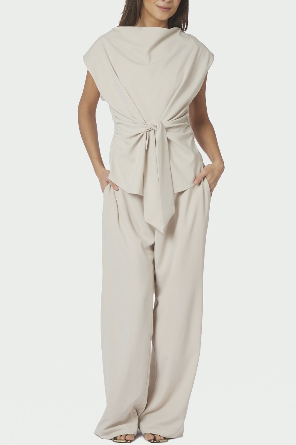Neo Noir -Lunet Crepe Pant Ivory - 2