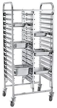 Canteen trolley double 2 x 15 GN 1/1