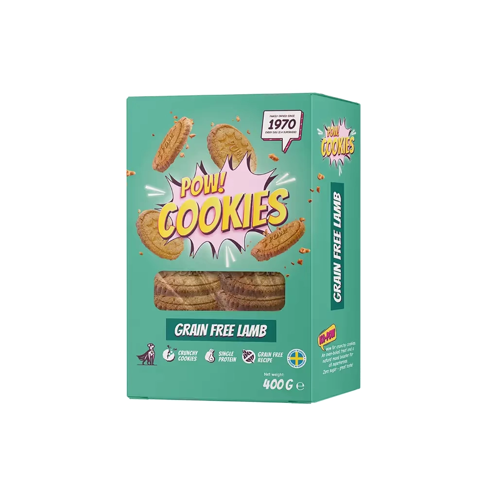 POW! Cookies grain free lamb spannmålsfritt hundgodis av lamm
