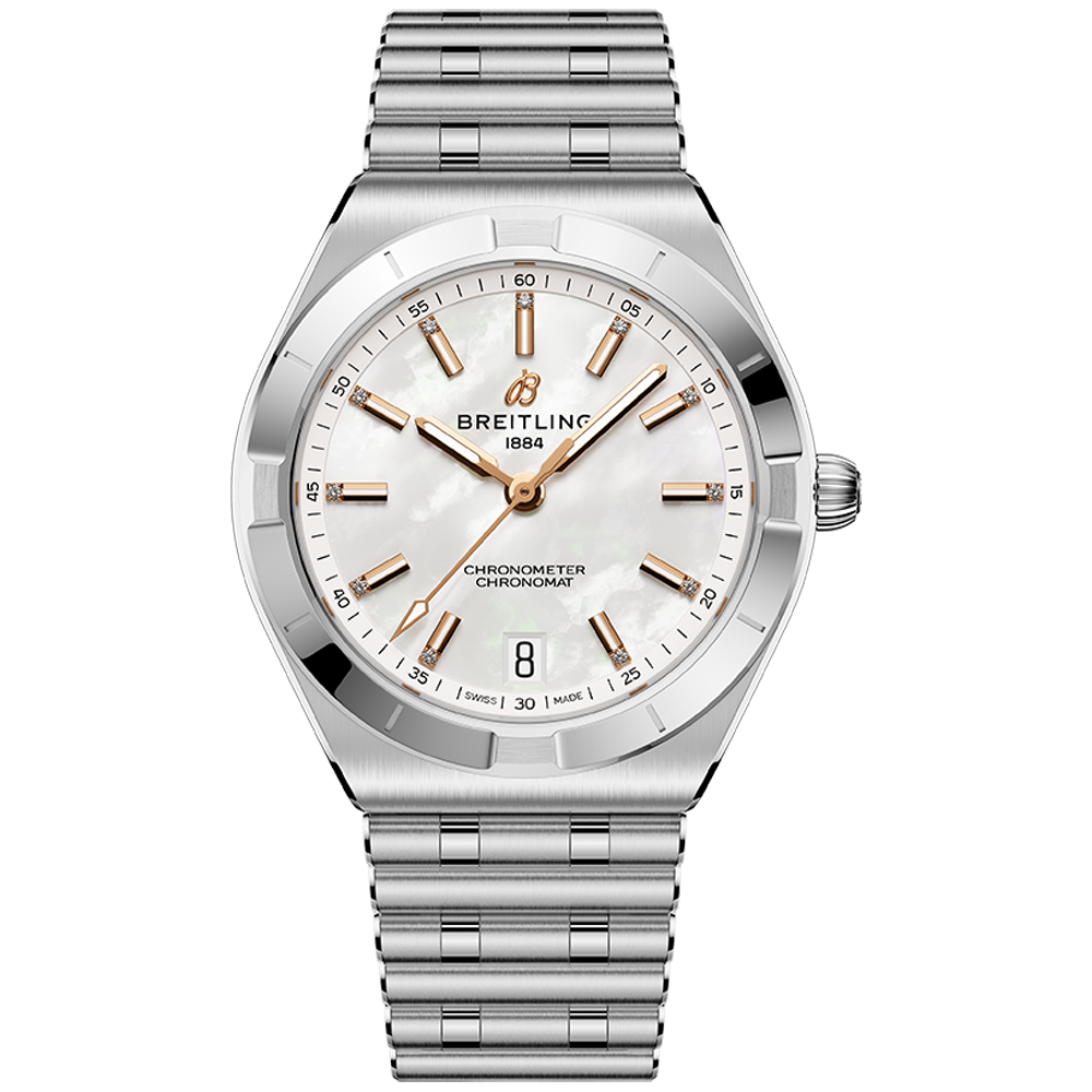 Breitling A10320101A1A1 Chronomat Automatic 36  pärlemor med rosé detaljer