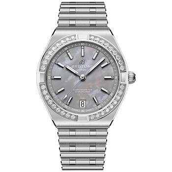 Breitling Chronomat Automatic 36  grån pärlemor med diamant bezel