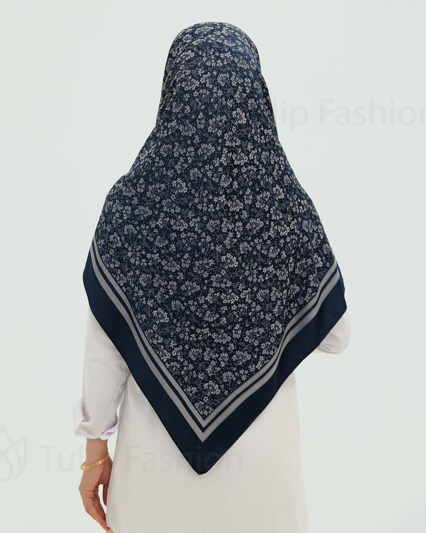 Hijab - Square Viskon 120 cm - Midnight Blue - 6