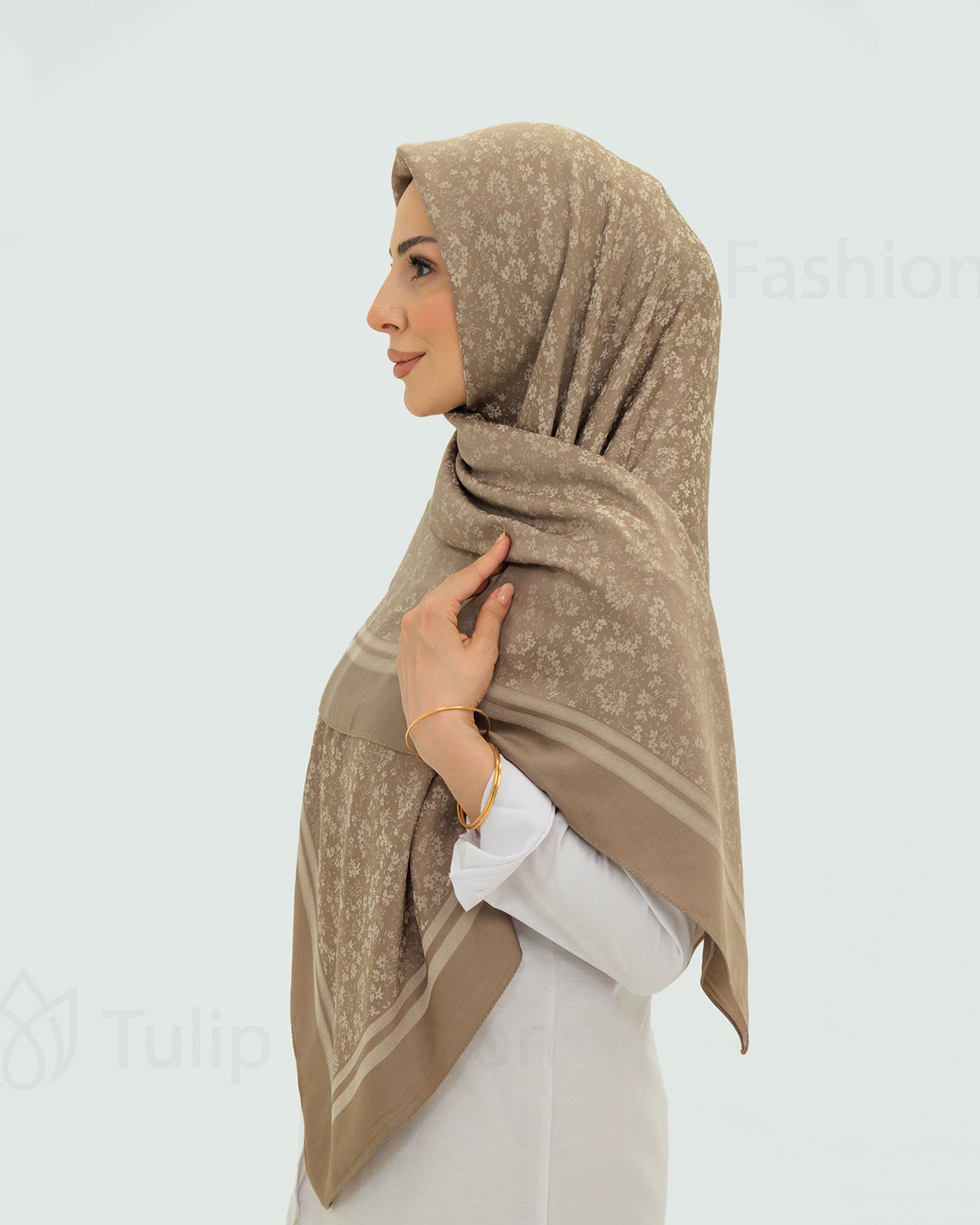 Hijab - Square Viskon 120 cm - Beige - 5