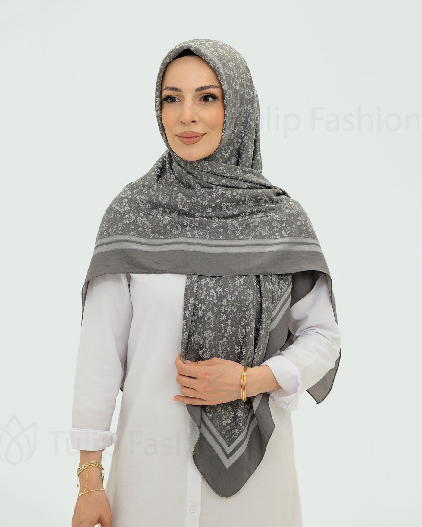 Hijab - Square Viskon 120 cm - Gray