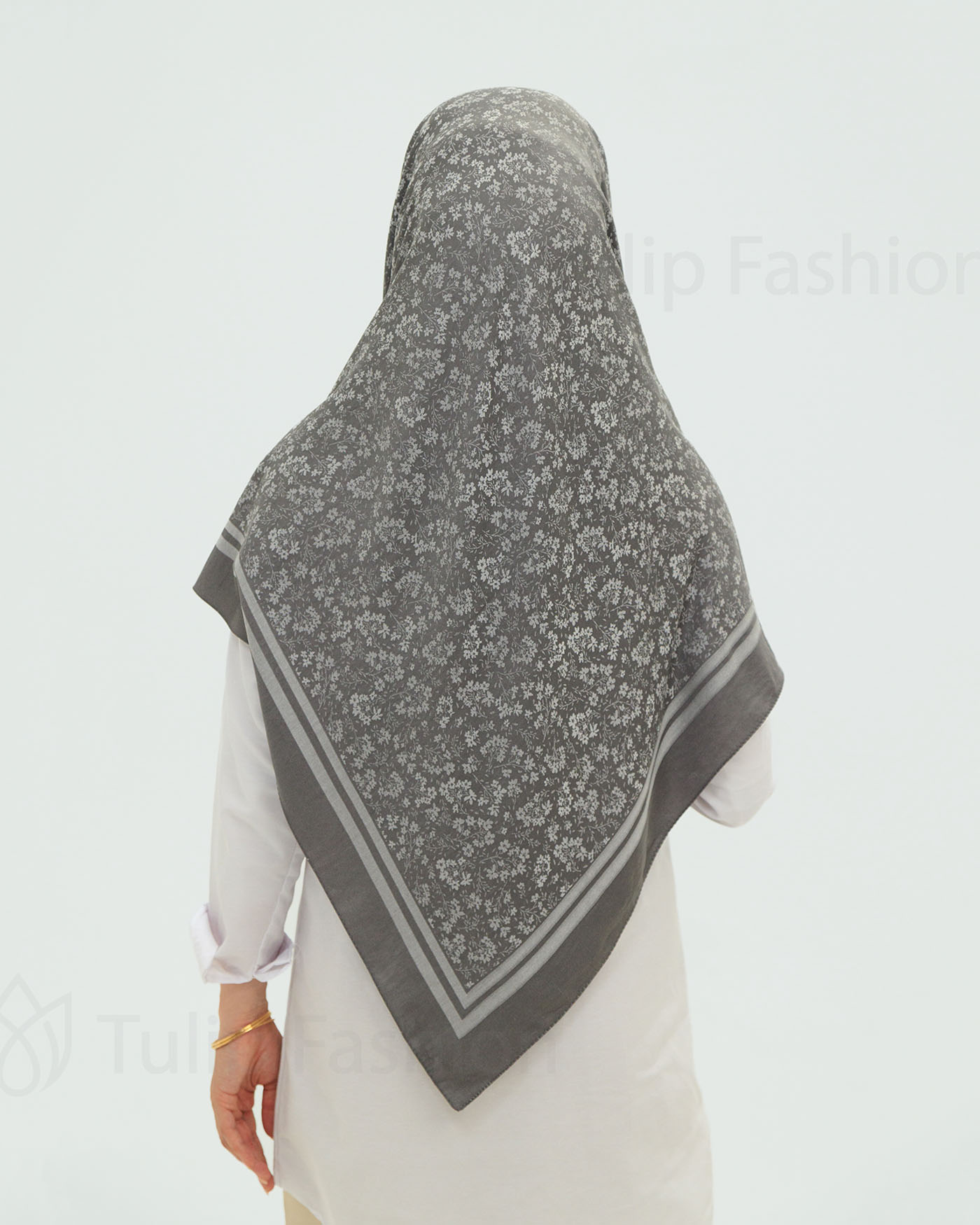 Hijab - Square Viskon 120 cm - Gray - 6