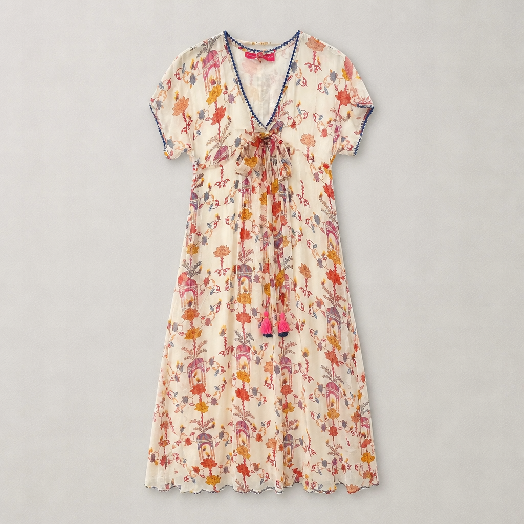 Birdhouse Chiffon Long Dress - Place Du Soleil - 3