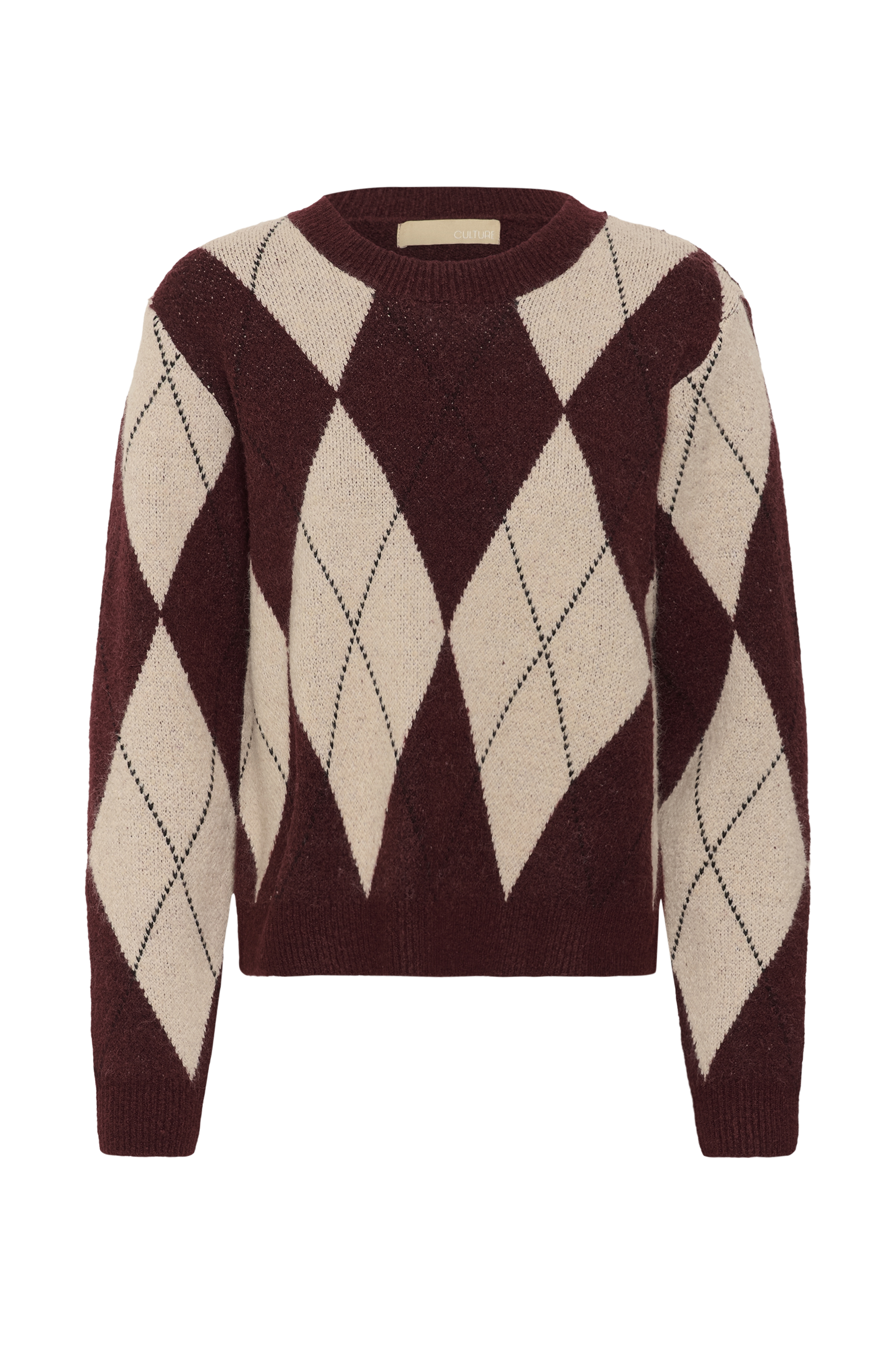 CUargyle Pullover Burgundy Argyle