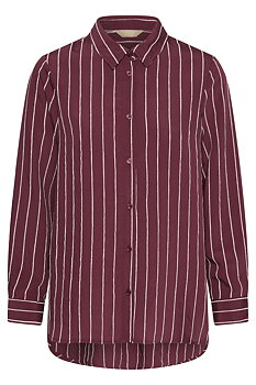 CUarin Shirt Burgundy White Stripe