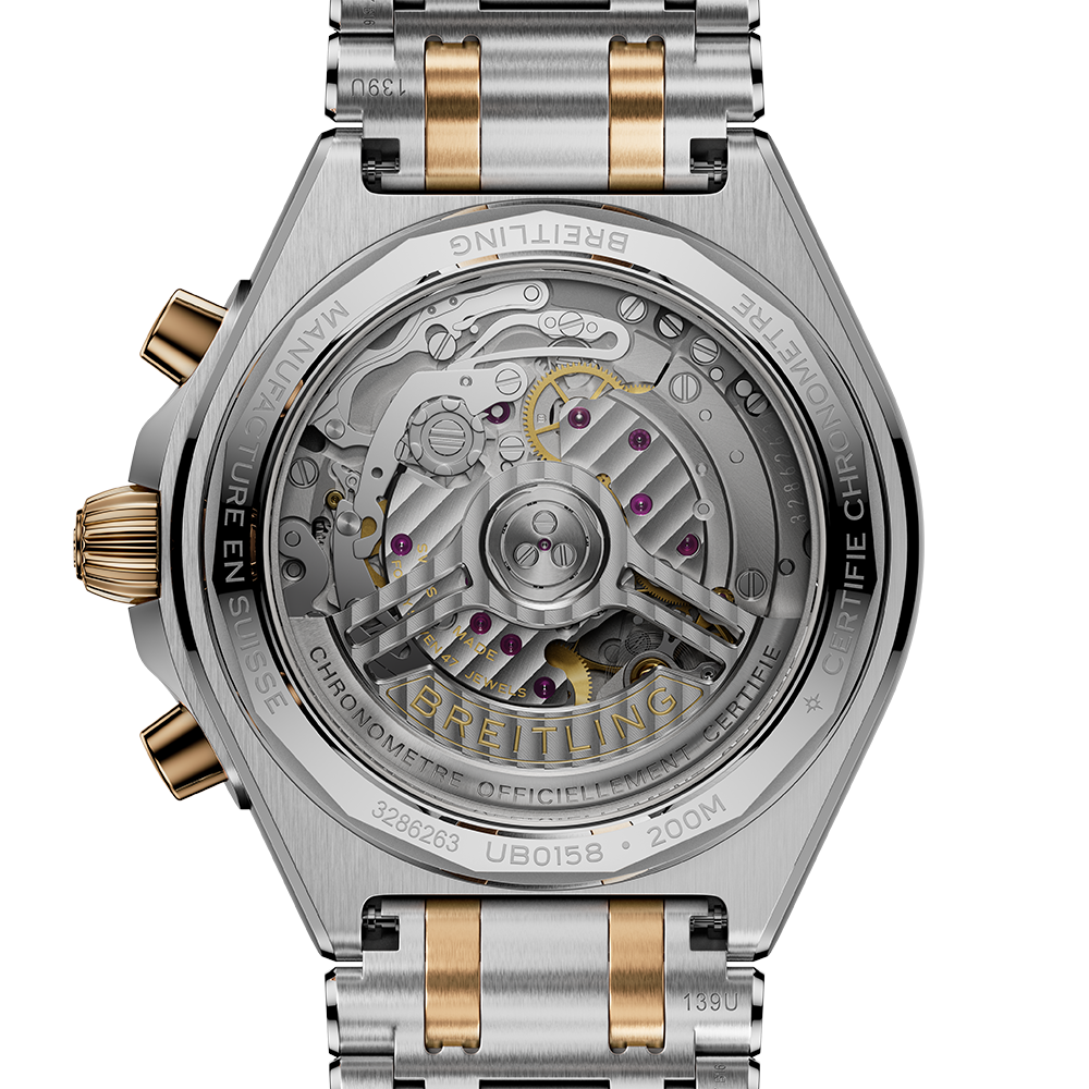 Breitling  UB0158101B1U Chronomat B01 42 grå stål och 18 K rött guld baksida