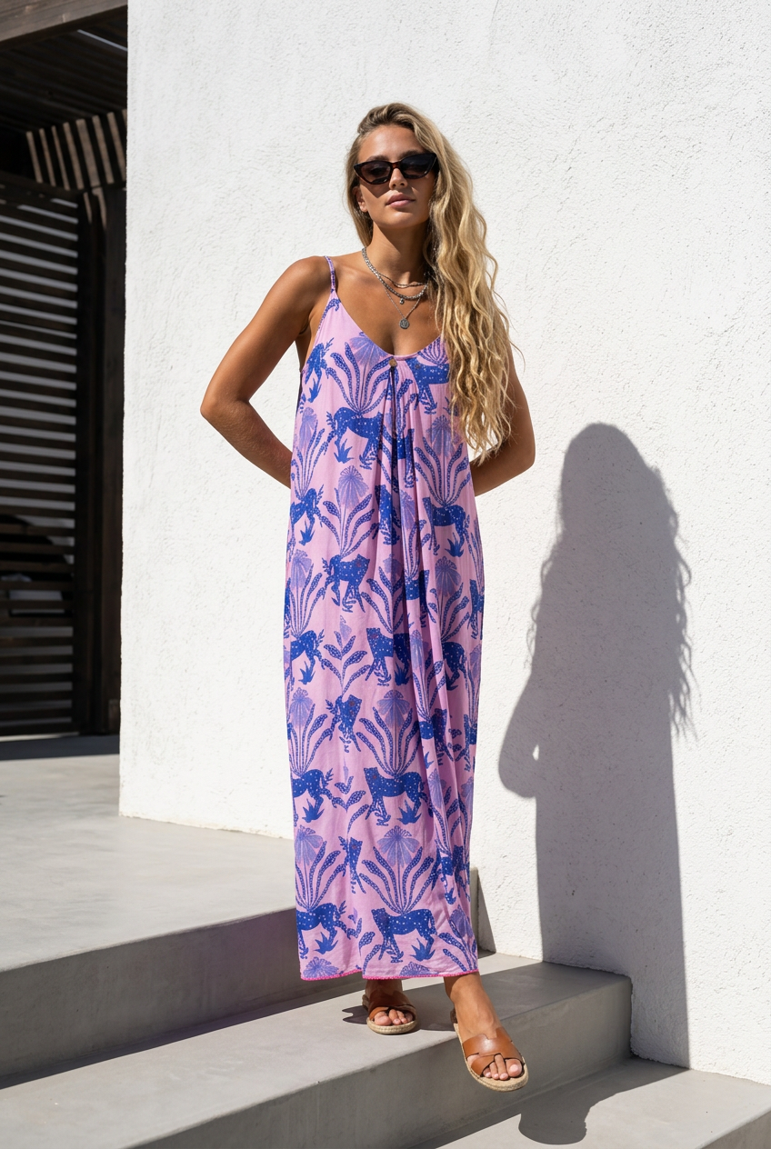 Pink Blue Dress - Place Du Soleil