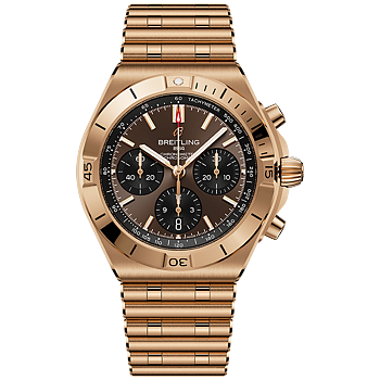 Breitling Chronomat B01 42 brun 18 K rött guld