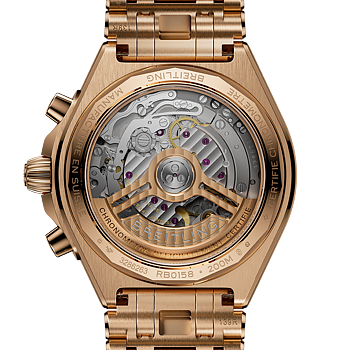 Breitling Chronomat B01 42 brun 18 K rött guld