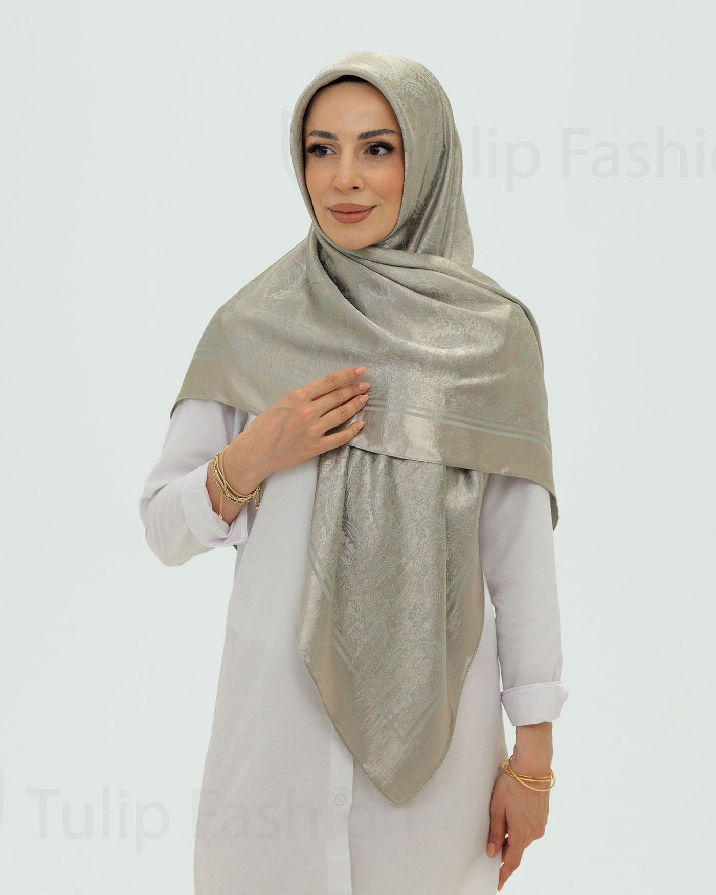 Hijab - Square Viskon 120 cm - Gray