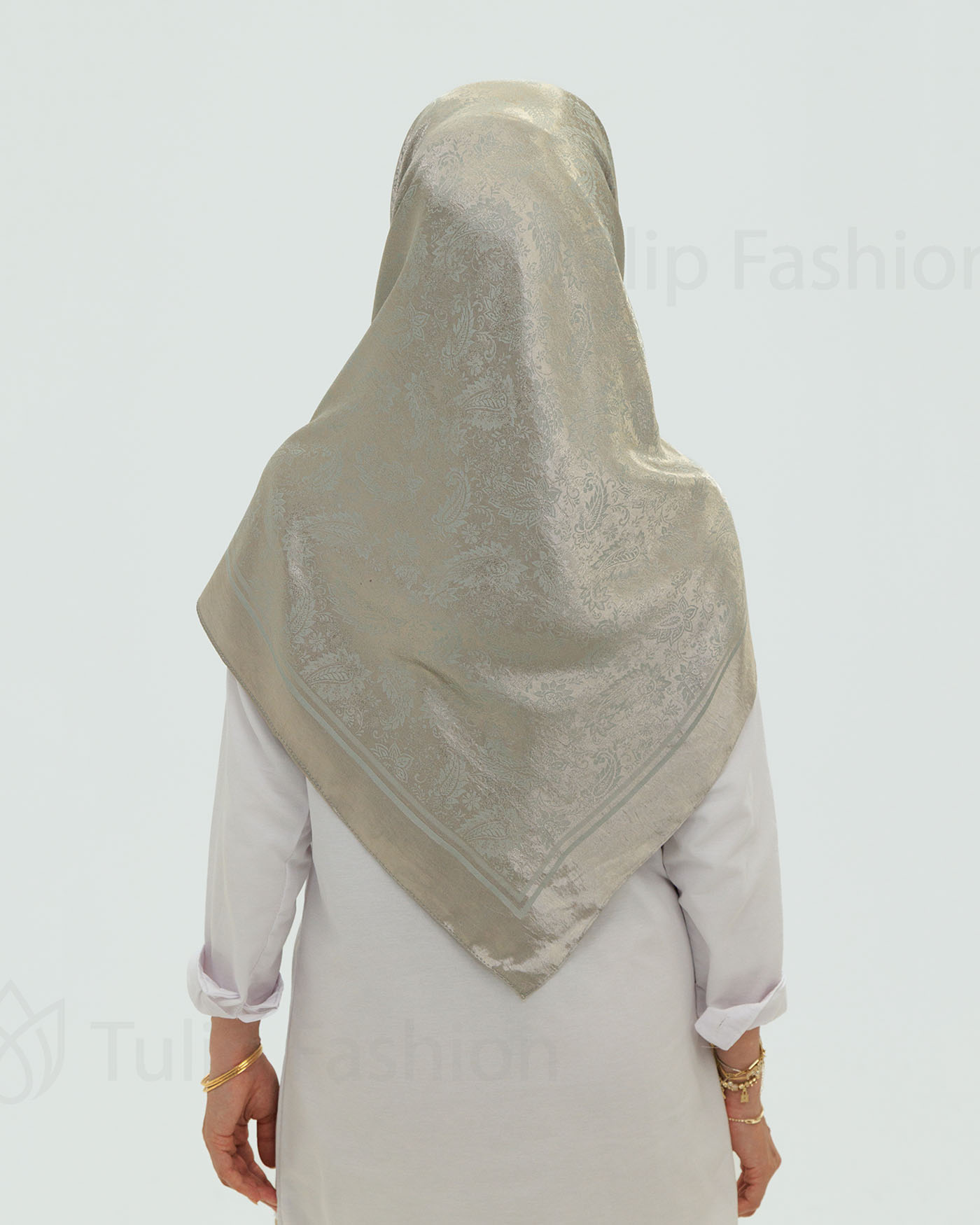 Hijab - Square Viskon 120 cm - Grau - 5