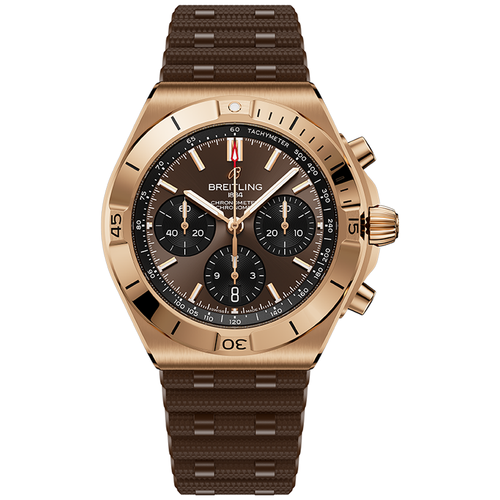 Breitling  RB0158101Q1S Chronomat B01 42 brun 18 K rött guld med gummiband