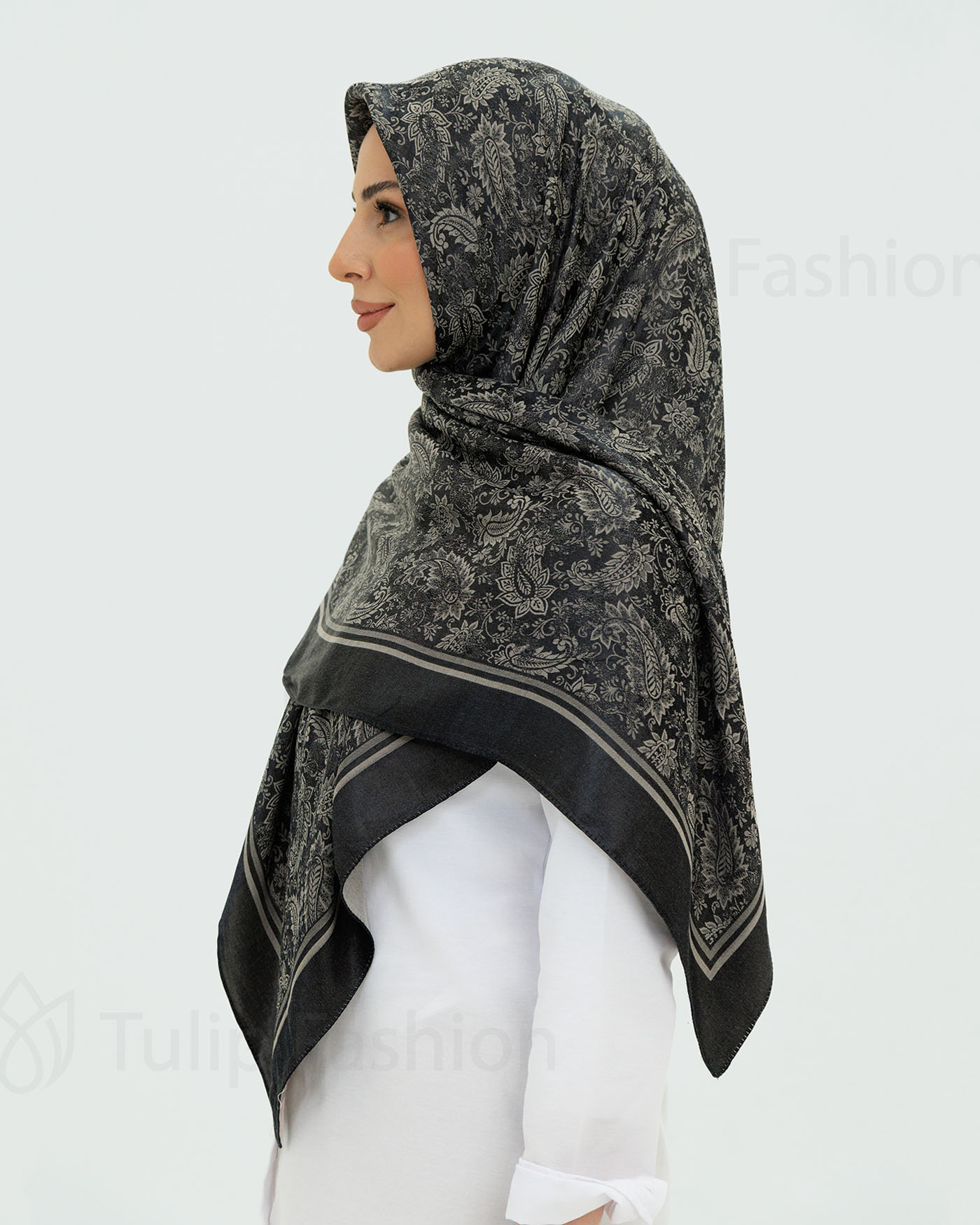 Hijab - Square Viskon 120 cm - Midnight Blue - 6