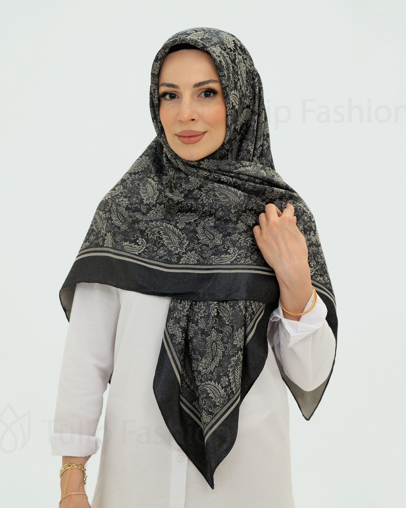 Hijab - Square Viskon 120 cm - Midnight Blue - 3