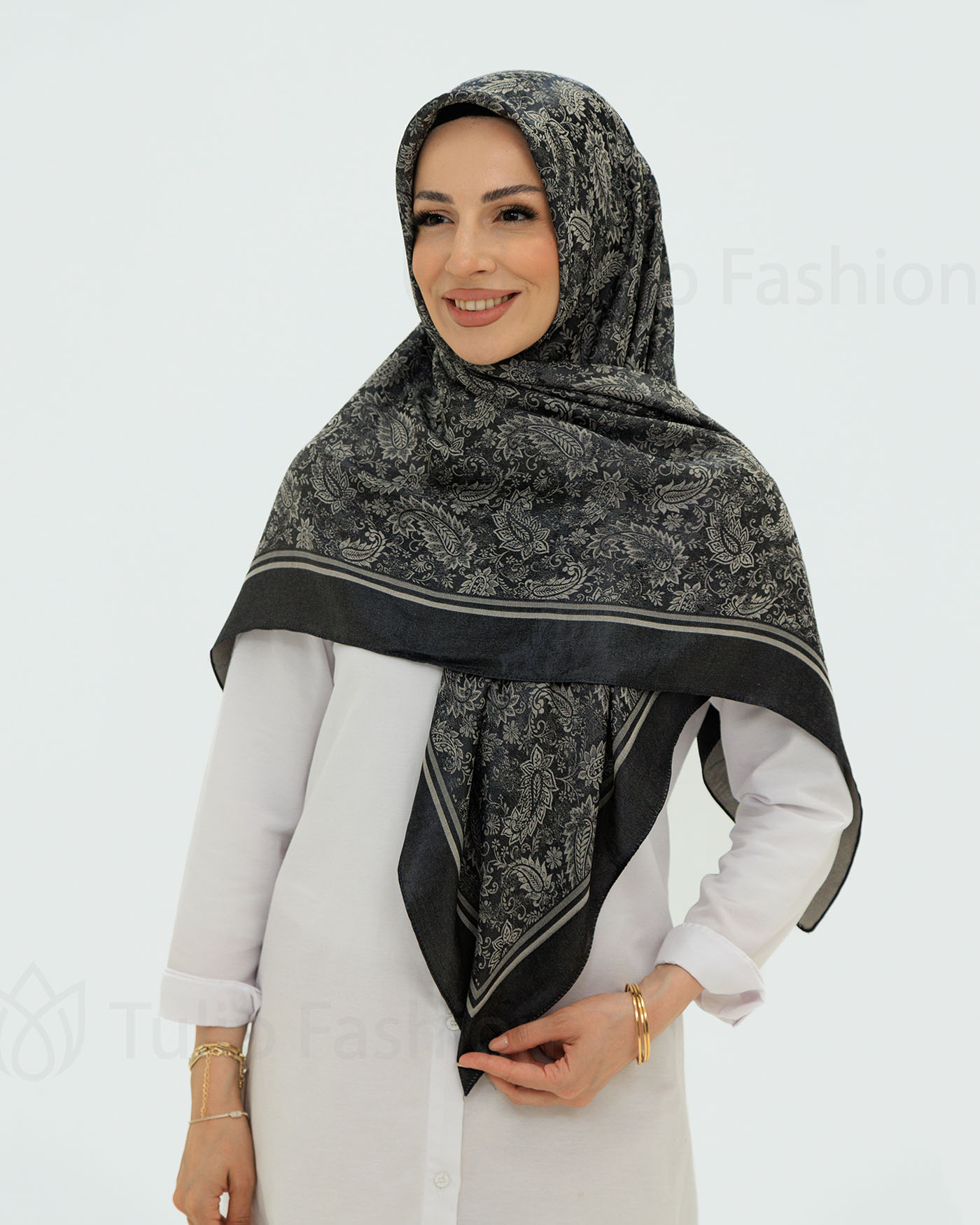 Hijab - Square Viskon 120 cm - Midnight Blue - 5