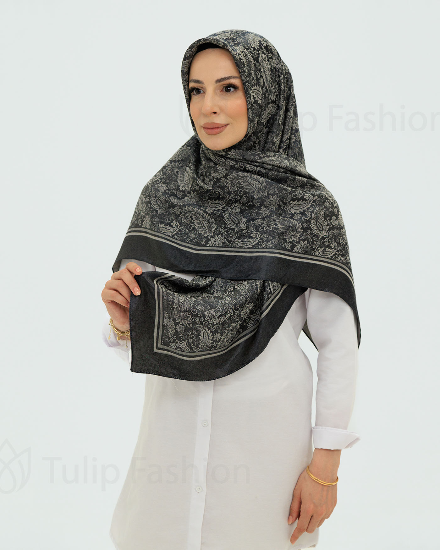 Hijab - Square Viskon 120 cm - Midnight Blue - 2