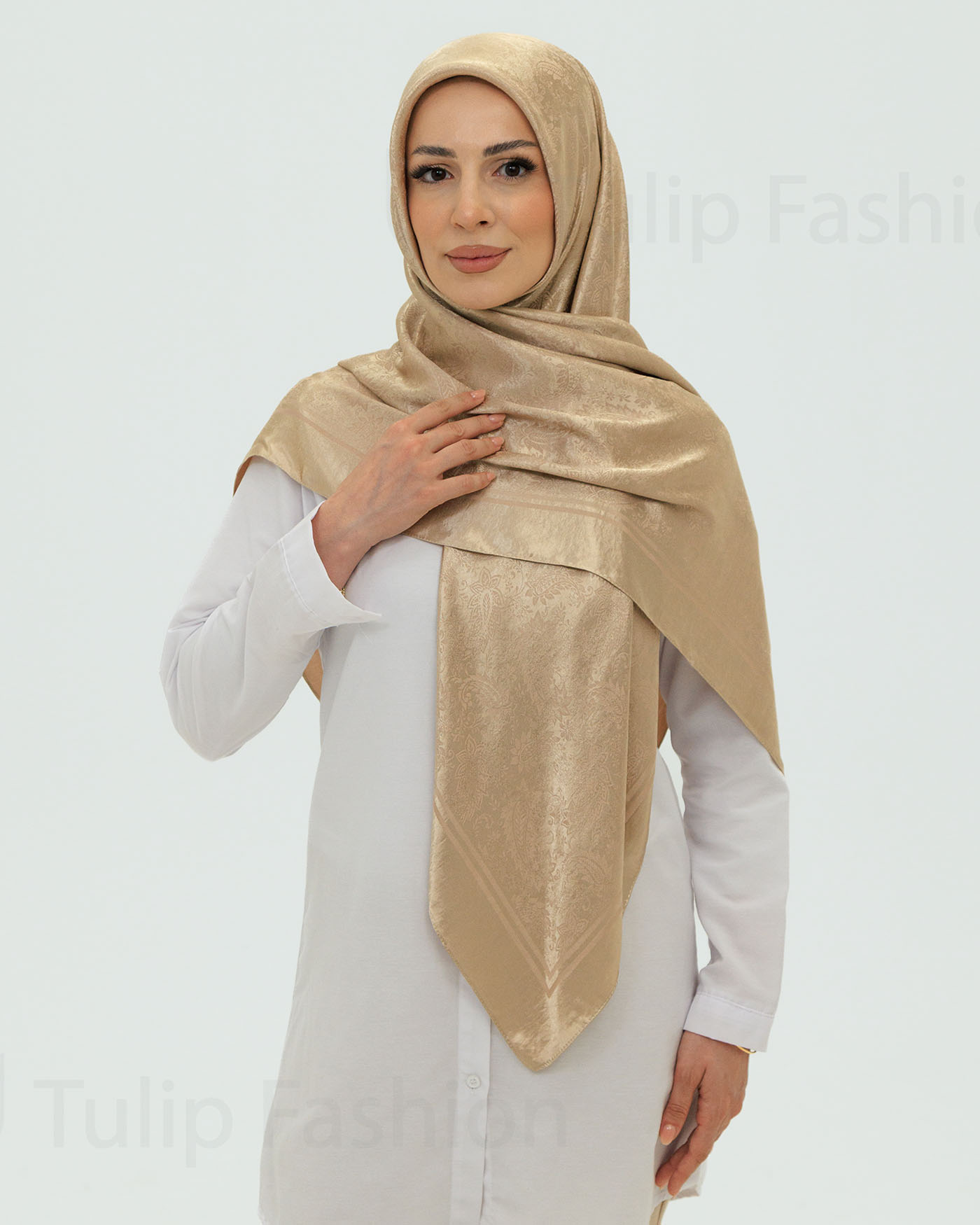 Hijab - Square Viskon 120 cm - Beige