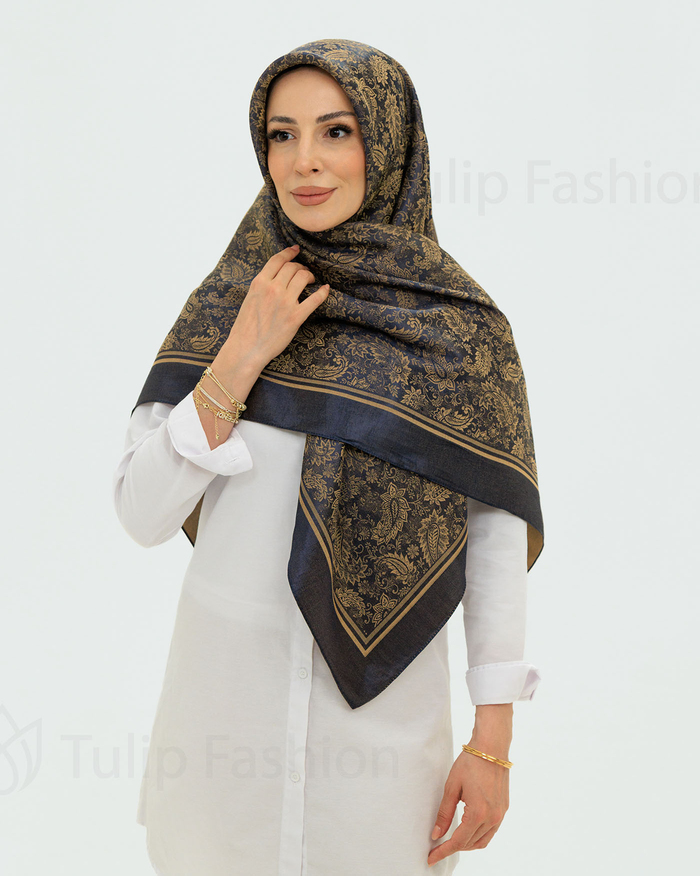 Hijab - Square Viskon 120 cm - Navy Blue