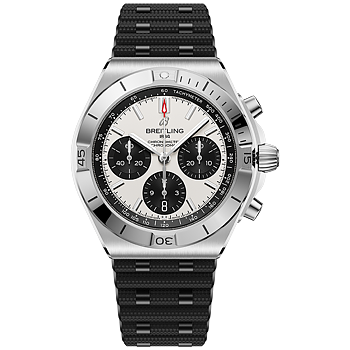Breitling Chronomat B01 42 vit med gummiband