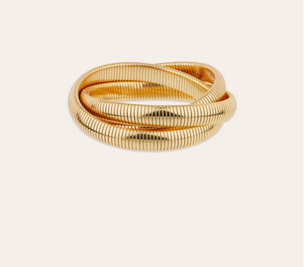 Infinity three rows bracelet gold
