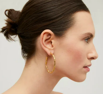 Bambou hoop earrings gold