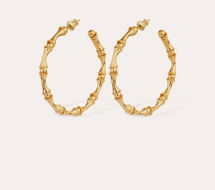 Bambou hoop earrings gold