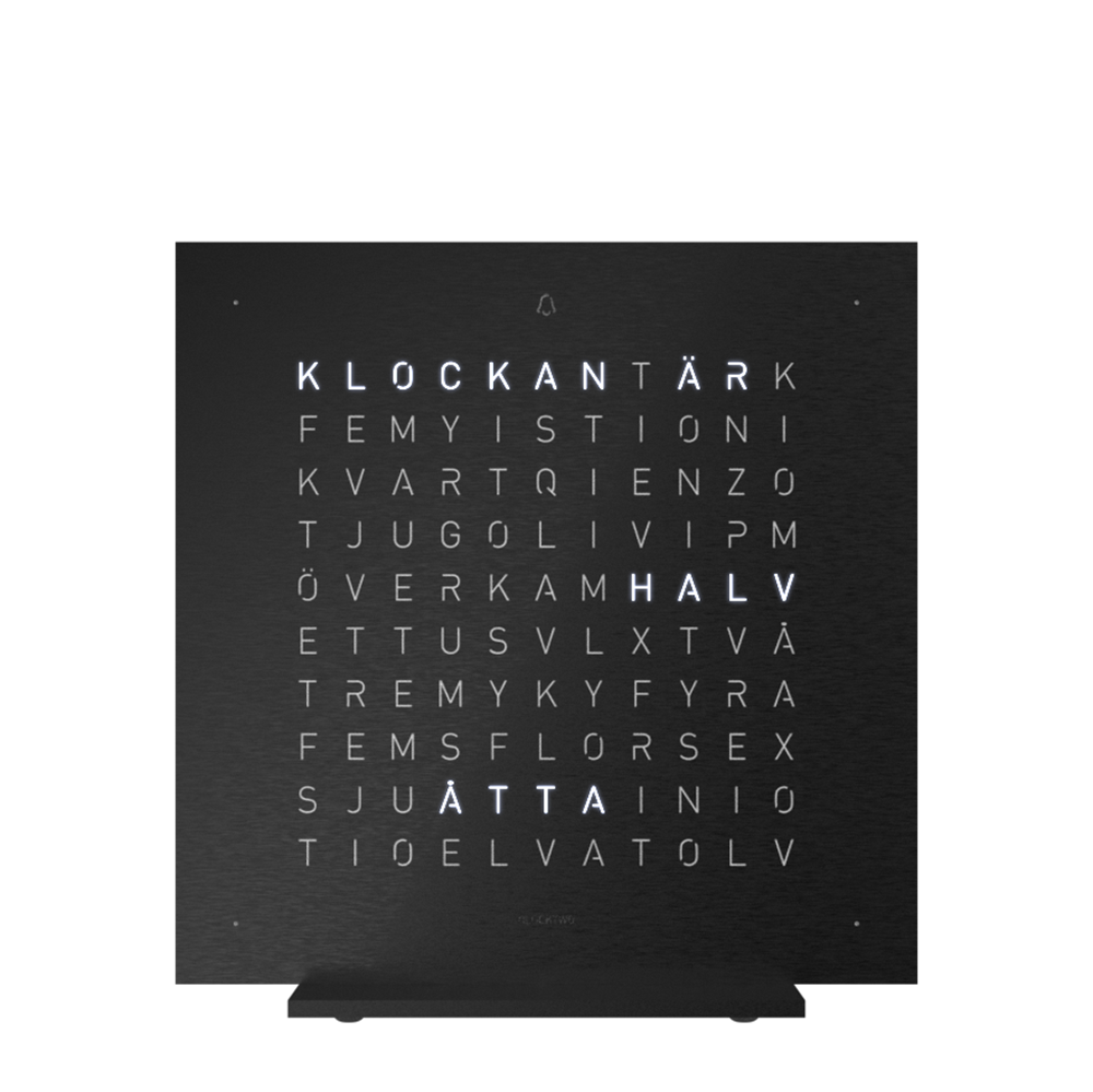 Qlocktwo 13,5x13,5 cm Steel (Deep black) 