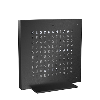 Qlocktwo 13,5x13,5 cm Steel (Deep black) 