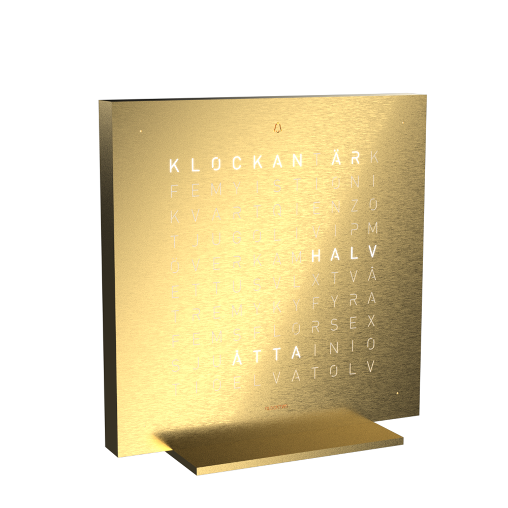 Qlocktwo 13,5x13,5 cm  Steel (Golden legend) - 2