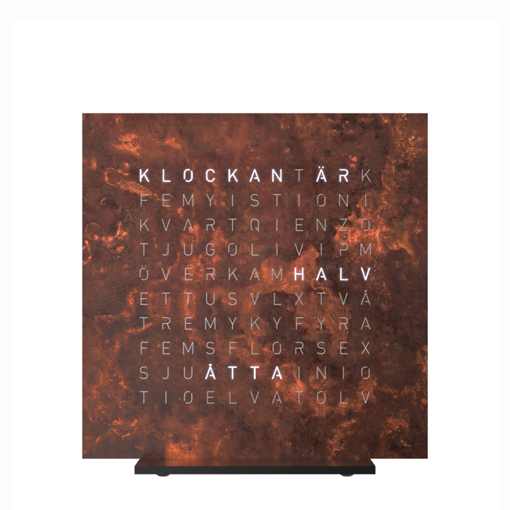 Qlocktwo 13,5x13,5 cm  CREATOR‘S EDITION (Rust) 