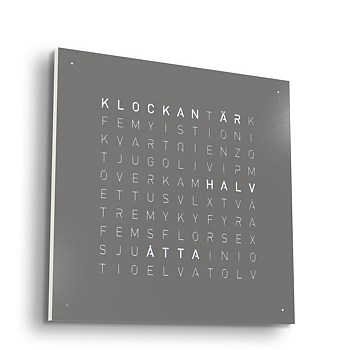 Qlocktwo 45x45 cm Steel (Grey pepper) 