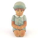 リサラーソン  入手困難！ 夏の少女 光沢のある青い服 Sommarkladd Skulpturerシリーズ 1977年  18cm (4)