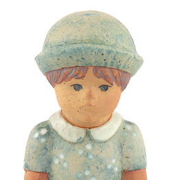 Lisa Larson (Sculptures 1977) Sitting Girl with Blue Dress 18 cm (4)