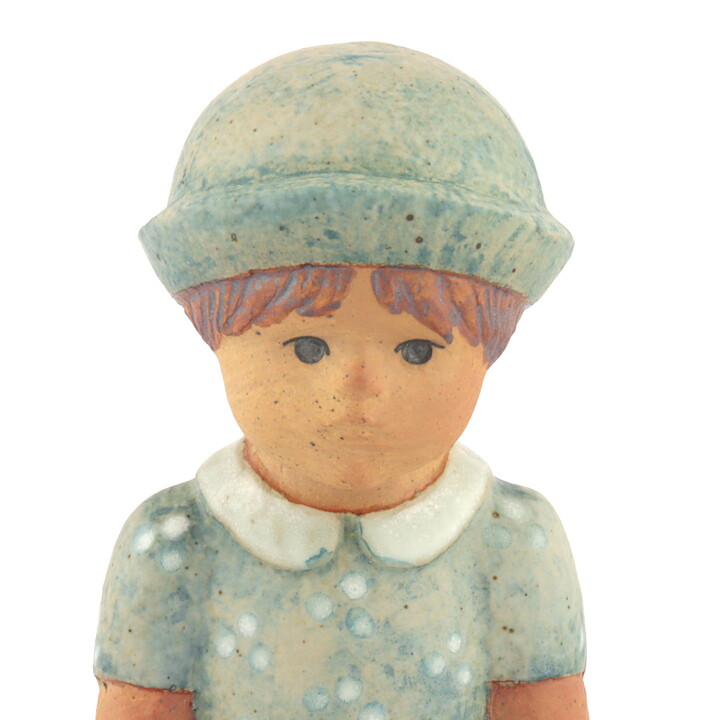 リサラーソン  入手困難！ 夏の少女 光沢のある青い服 Sommarkladd Skulpturerシリーズ 1977年  18cm (4)