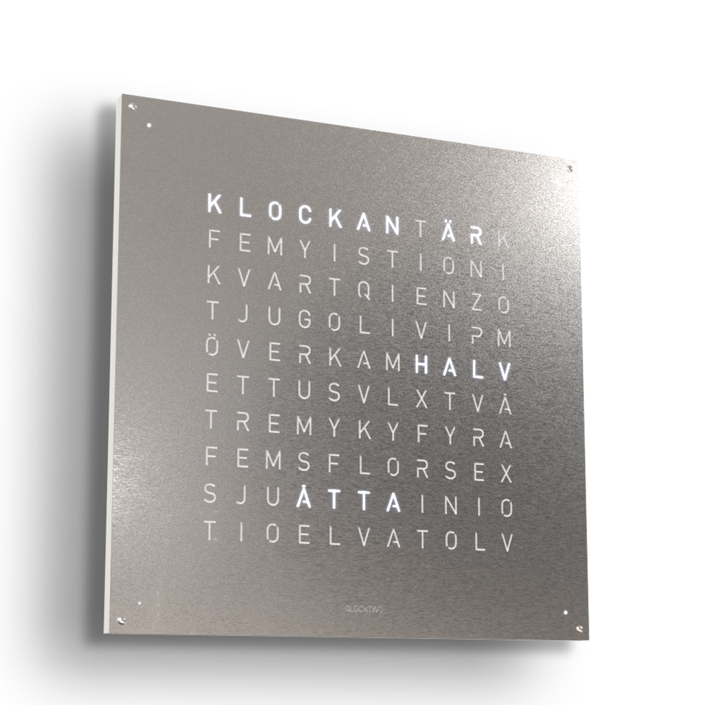 Qlocktwo 45x45 cm Steel (Stainless steel) 