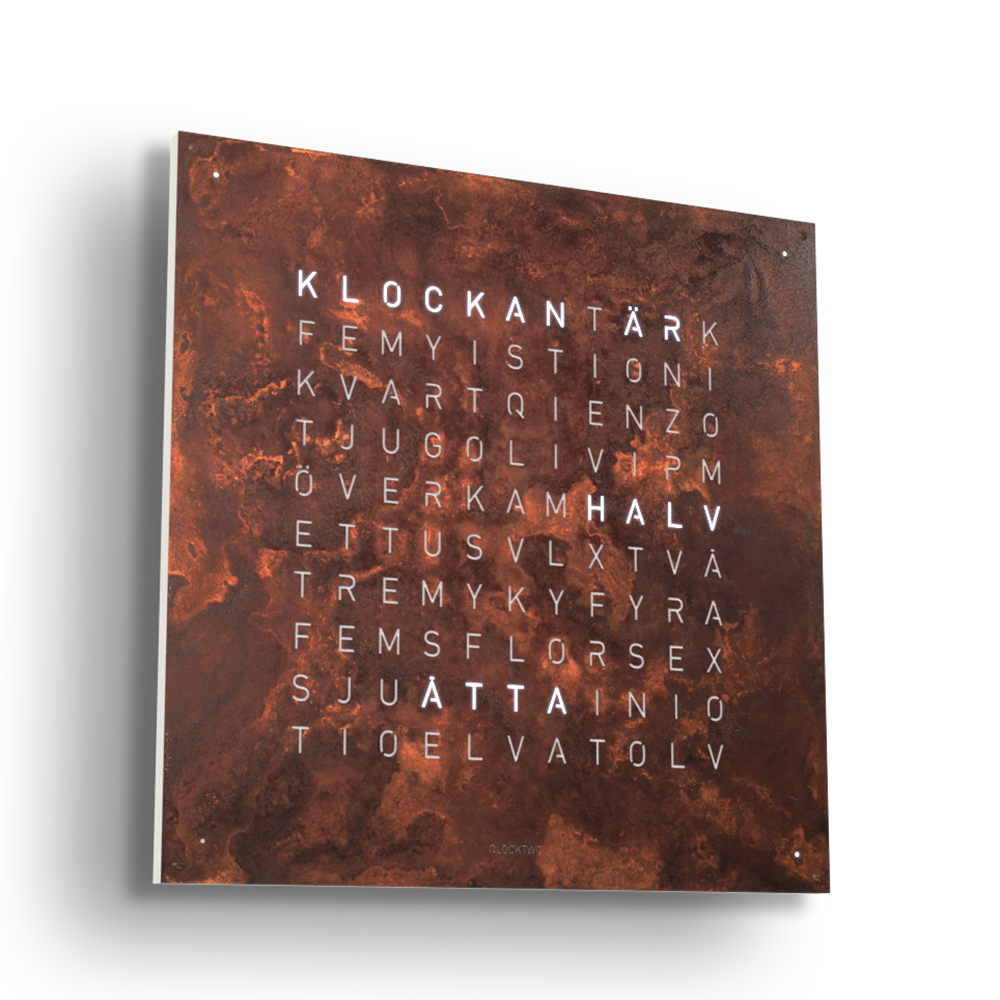 Qlocktwo 45x45 cm Creator´s Edition (Rust) 