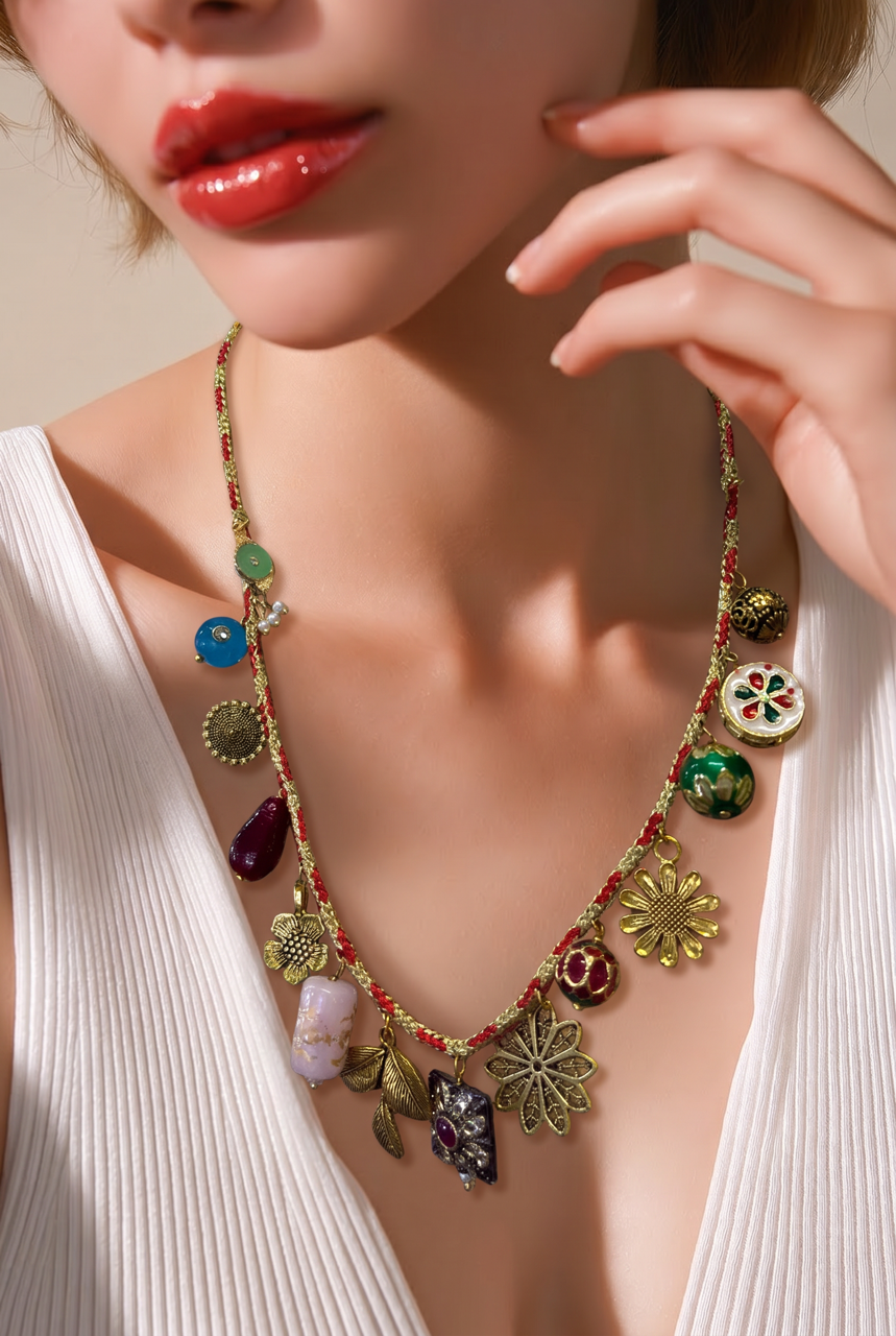 Necklace - Mid Mix Beads - Place Du Soleil