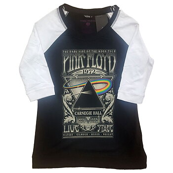Pink Floyd Ladies Raglan T-Shirt: Carnegie Hall Poster (X-Small)