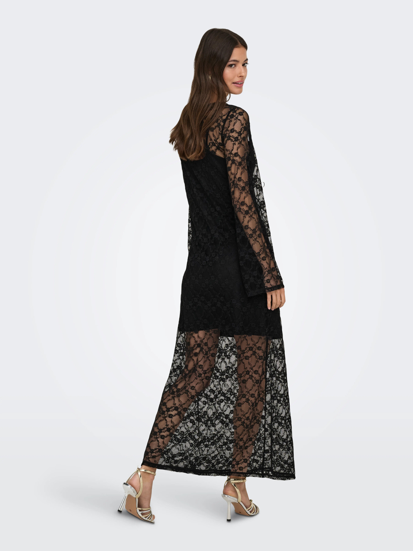 JDYSILVIA L/S LACE MAXI DRESS JRS Black - 4