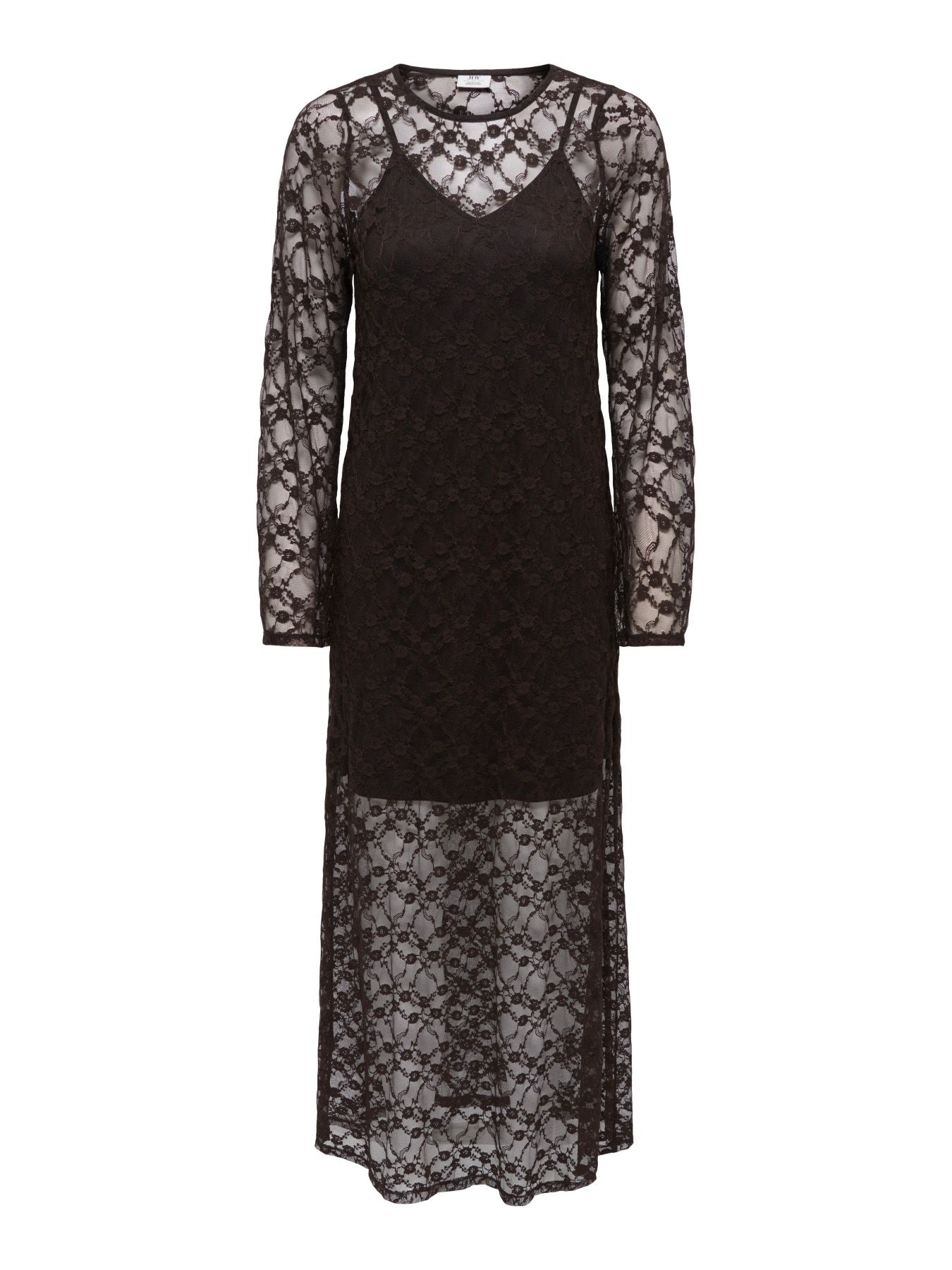 JDYSILVIA L/S LACE MAXI DRESS JRS Mulch