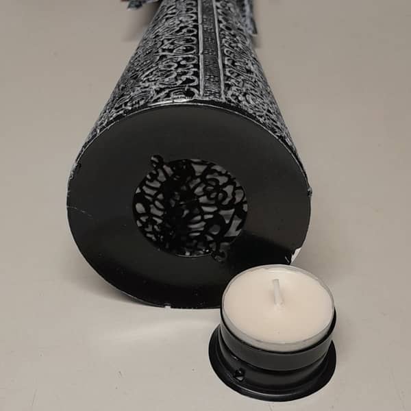 Ängel, stor prydnad i svartvit metall, 40 cm - 2